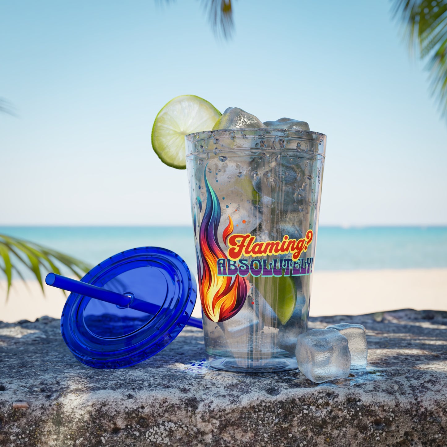 Flaming Pride 16oz Insulated Tumbler with Straw