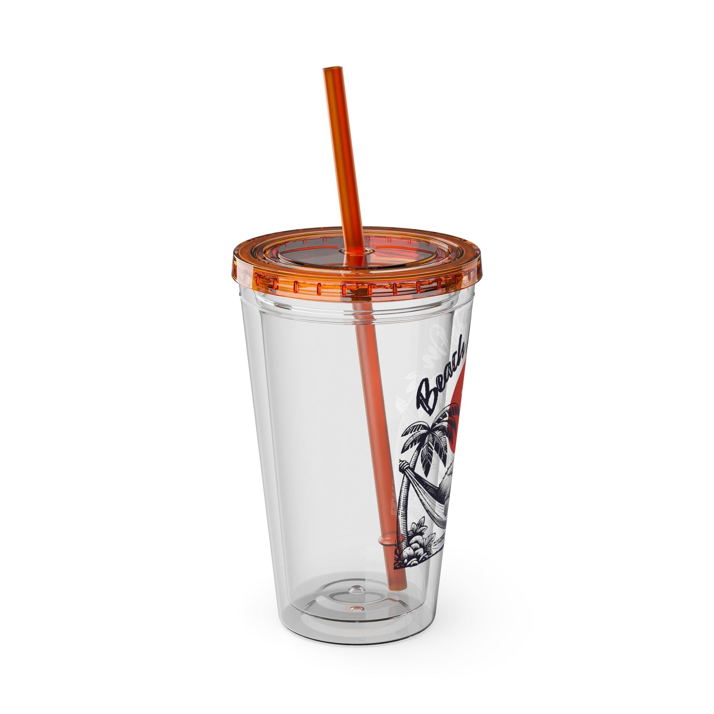Beach Mode On 16oz Insulated Tumbler with Straw