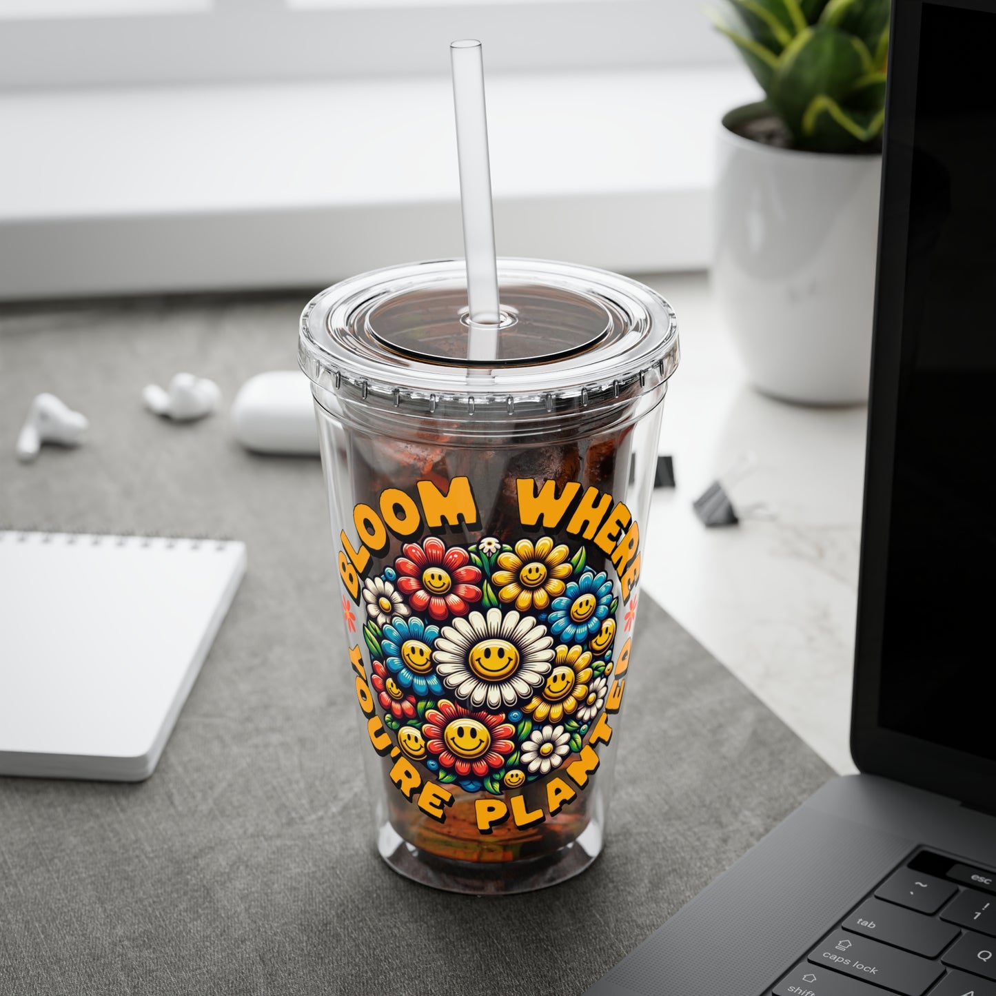 Bloom Where You’re Planted 16oz Insulated Tumbler with Straw