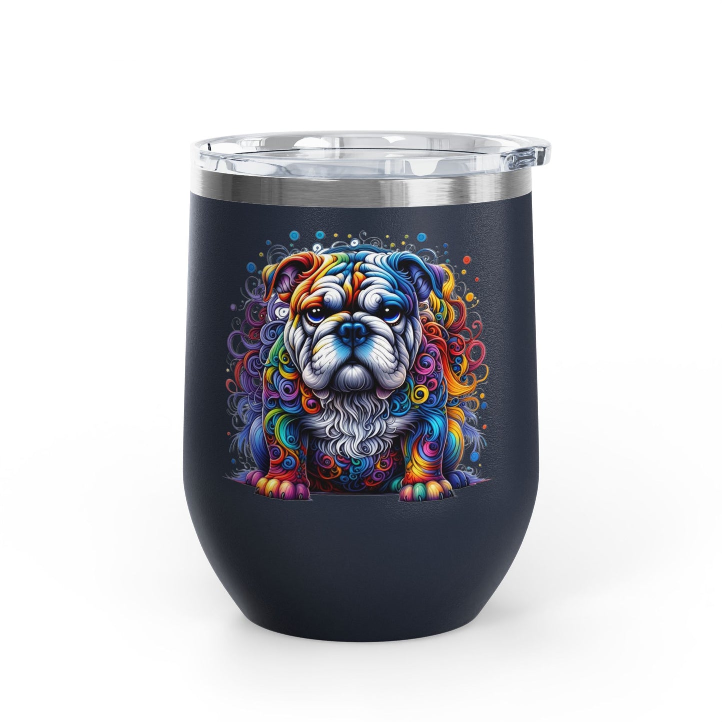 Colorful Bulldog 12oz. Insulated Wine Tumbler