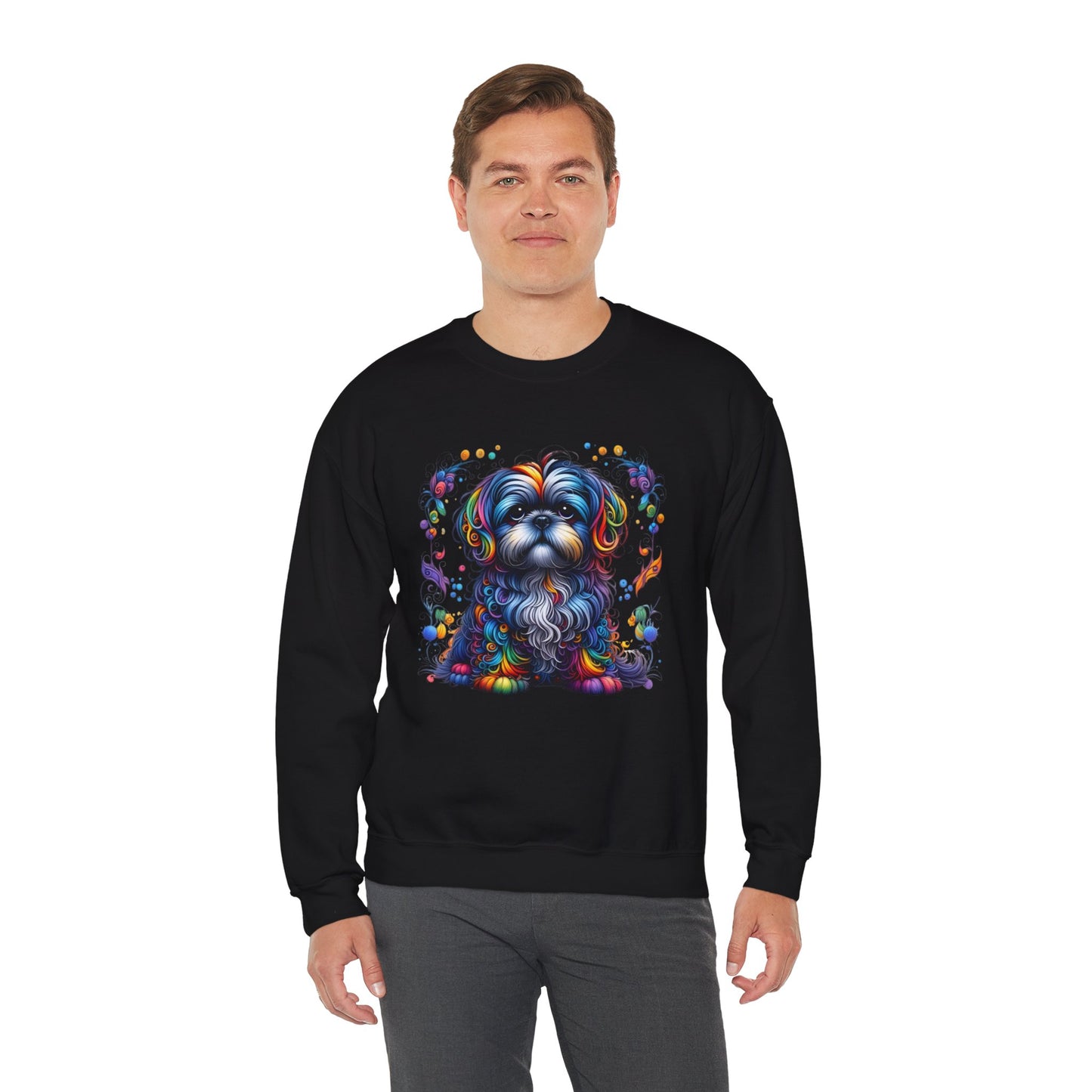 Colorful Shih Tzu Unisex Crewneck Sweatshirt