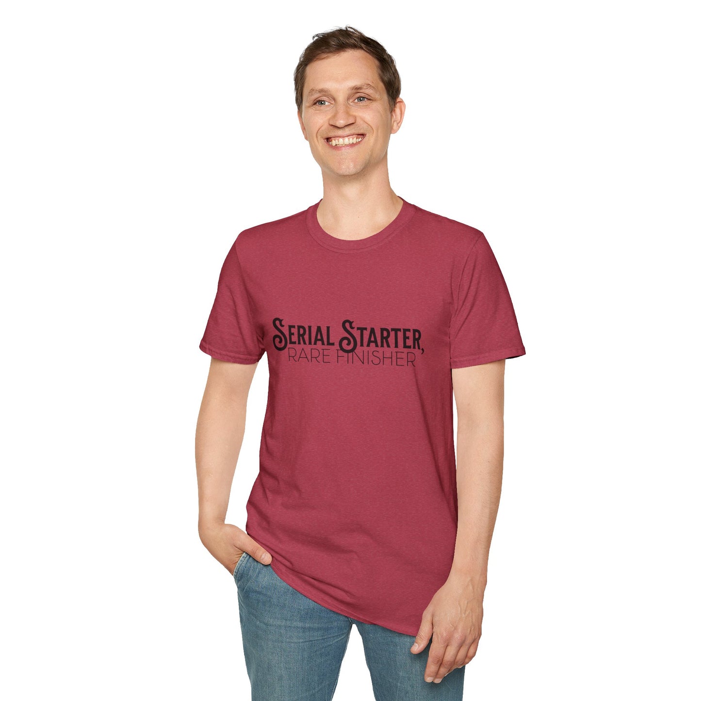 Serial Starter, Rare Finisher Unisex Graphic T-Shirt