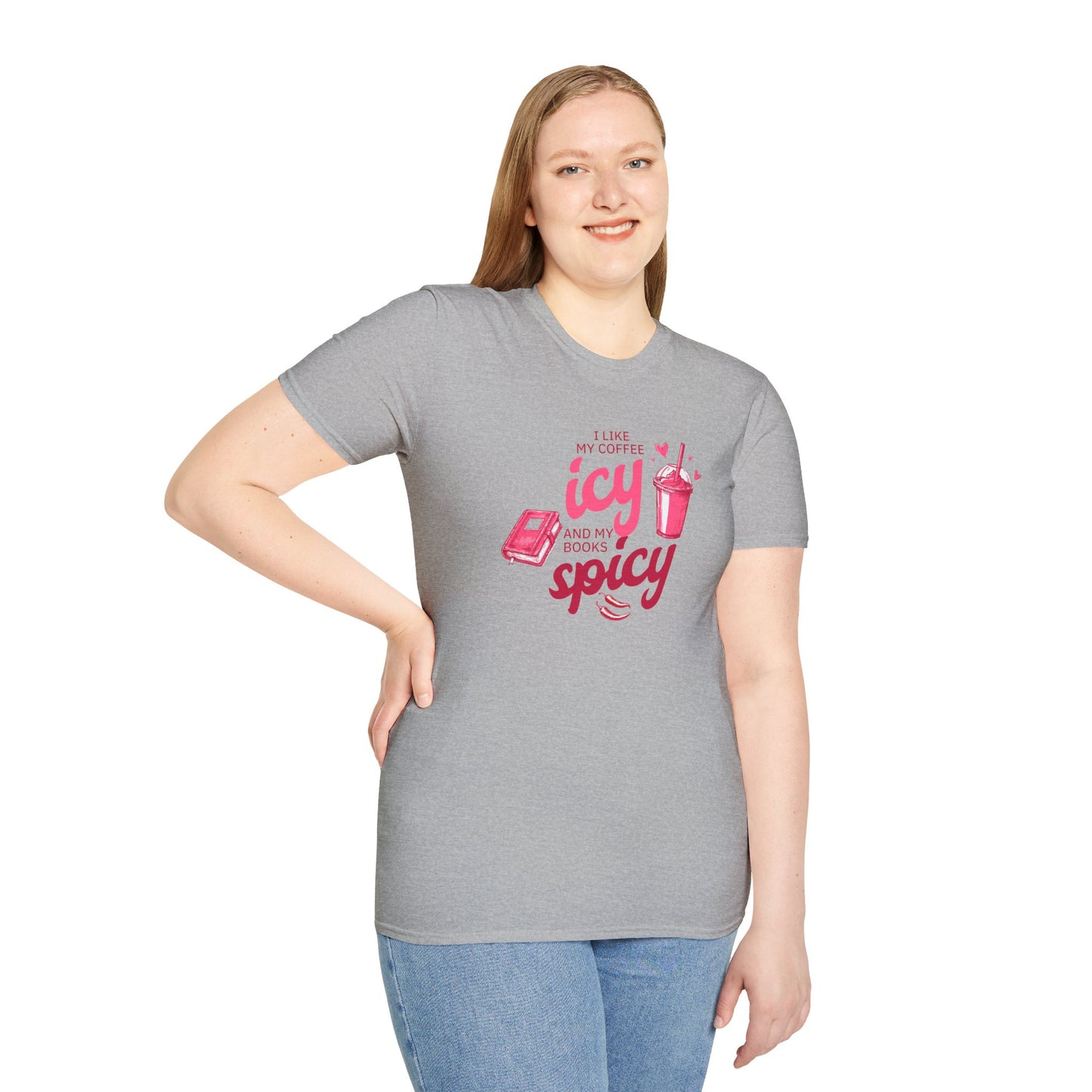Icy Coffee & Spicy Book Lover Unisex T-Shirt
