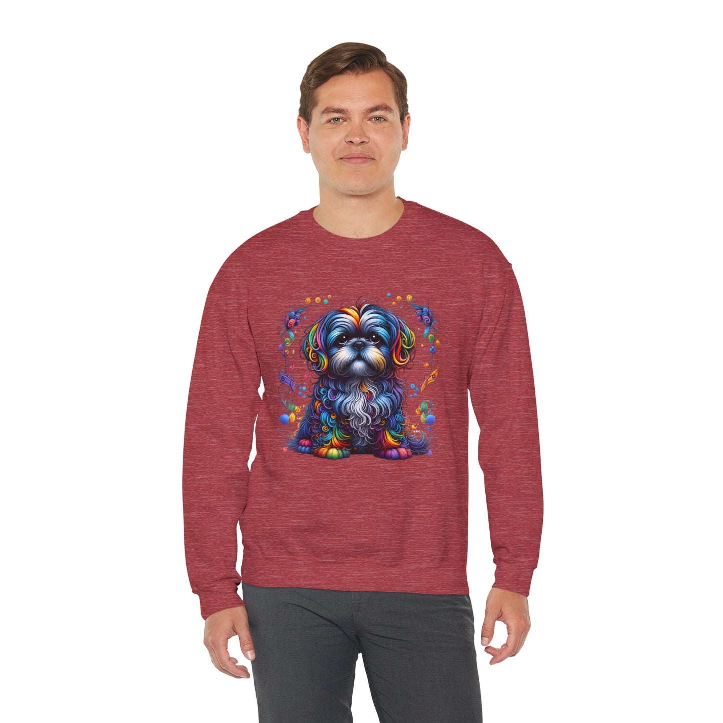 Colorful Shih Tzu Unisex Crewneck Sweatshirt