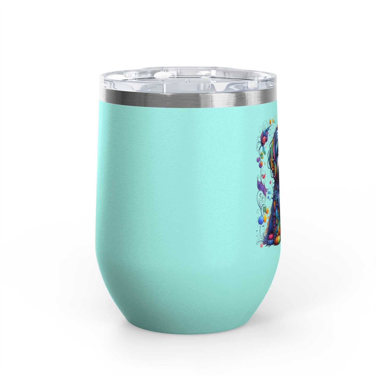 Colorful Shih Tzu 12oz Insulated Wine Tumbler