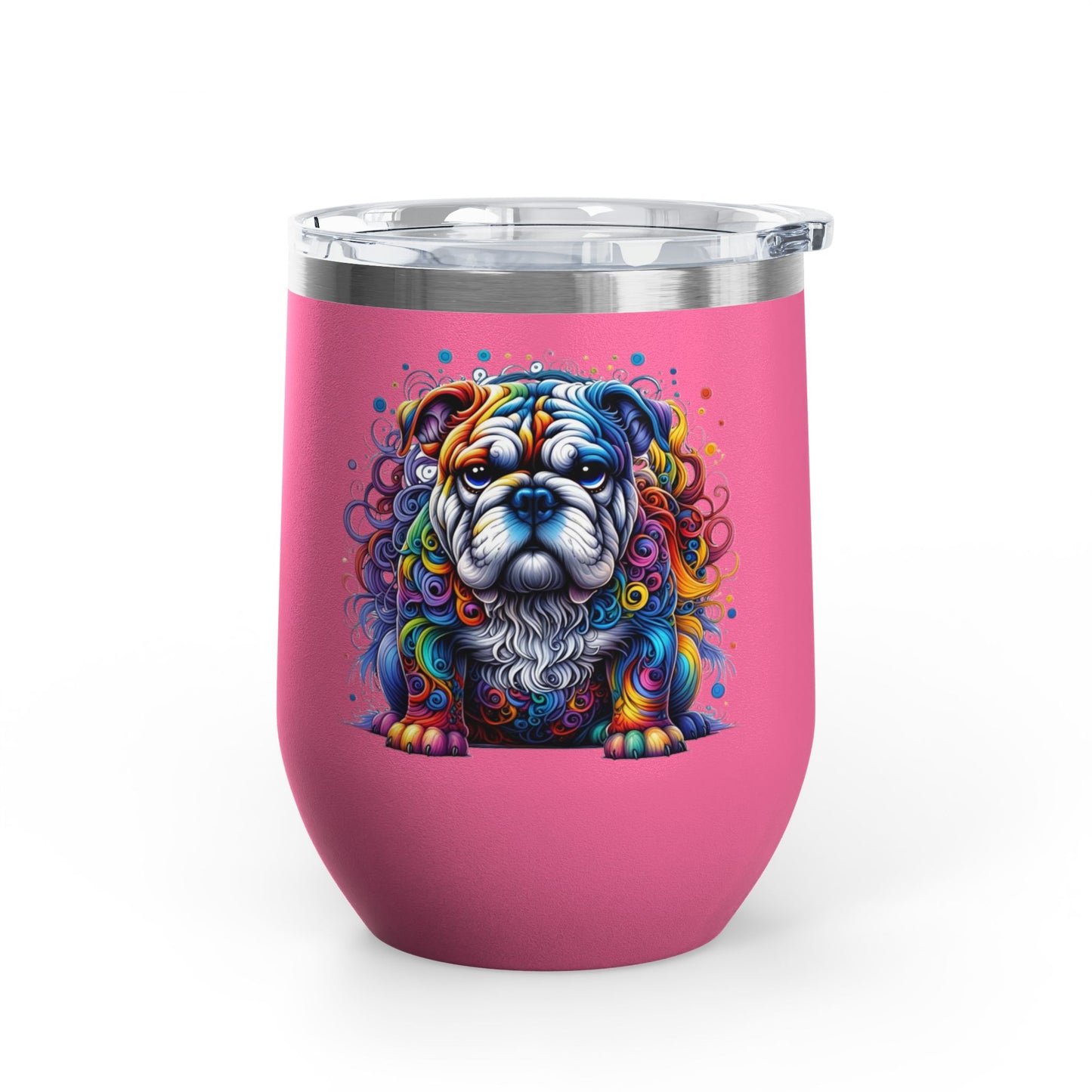 Colorful Bulldog 12oz. Insulated Wine Tumbler