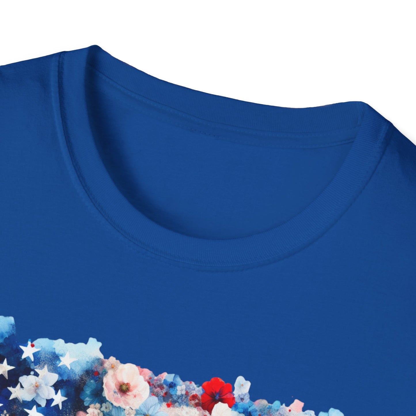 Patriotic Floral Freedom in Full Bloom Unisex Graphic T-Shirt