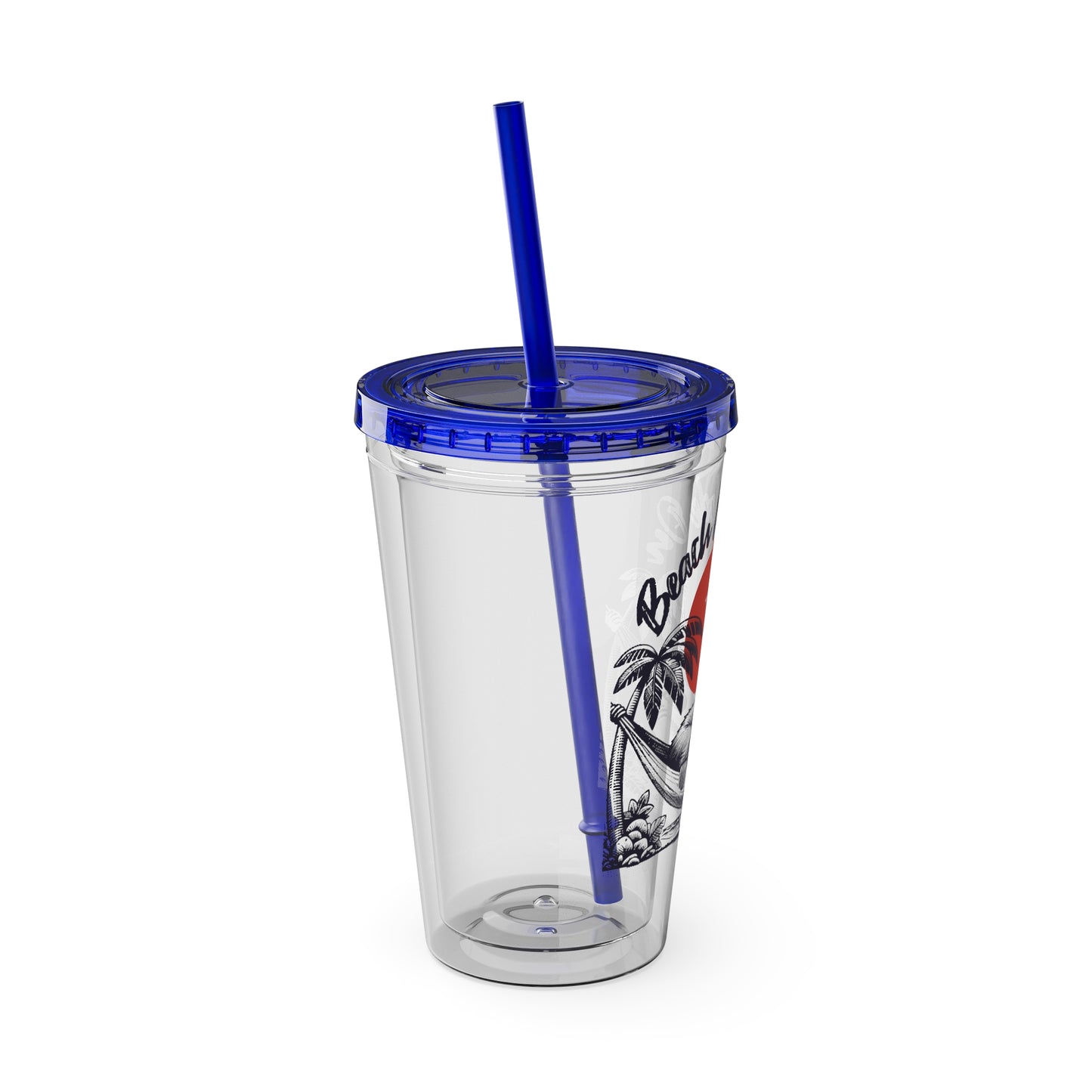 Beach Mode On 16oz Insulated Tumbler with Straw