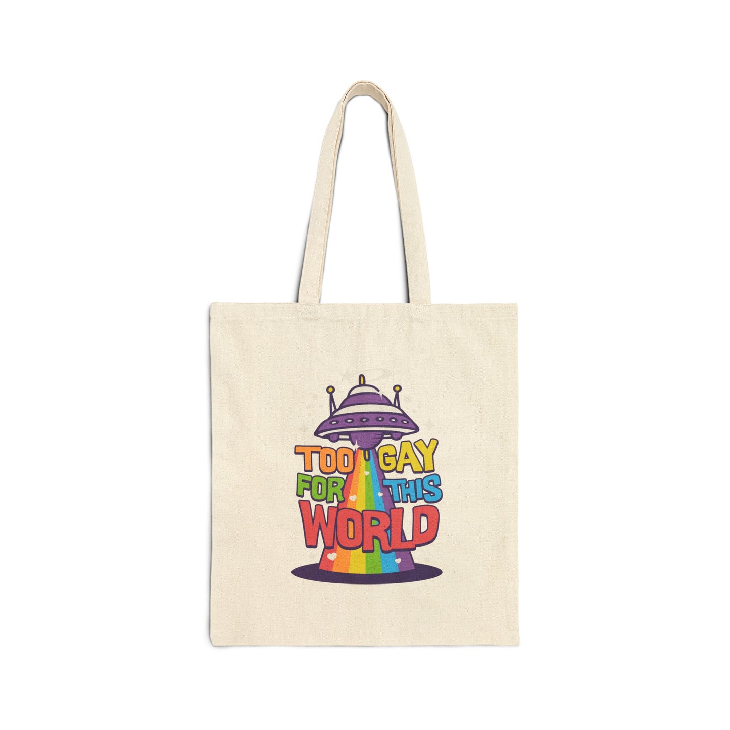 Too Gay for This World Cotton Canvas Tote Bag