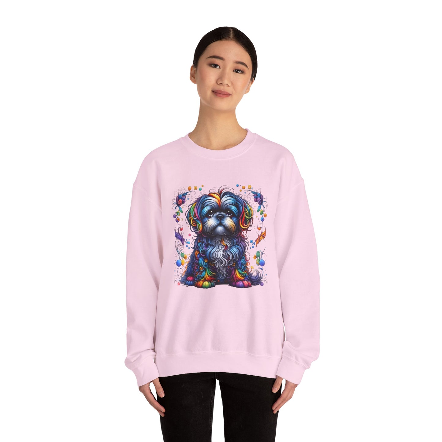Colorful Shih Tzu Unisex Crewneck Sweatshirt
