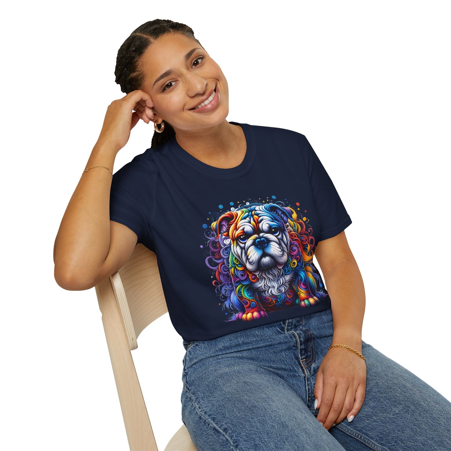 Colorful Bulldog Unisex Graphic Tee