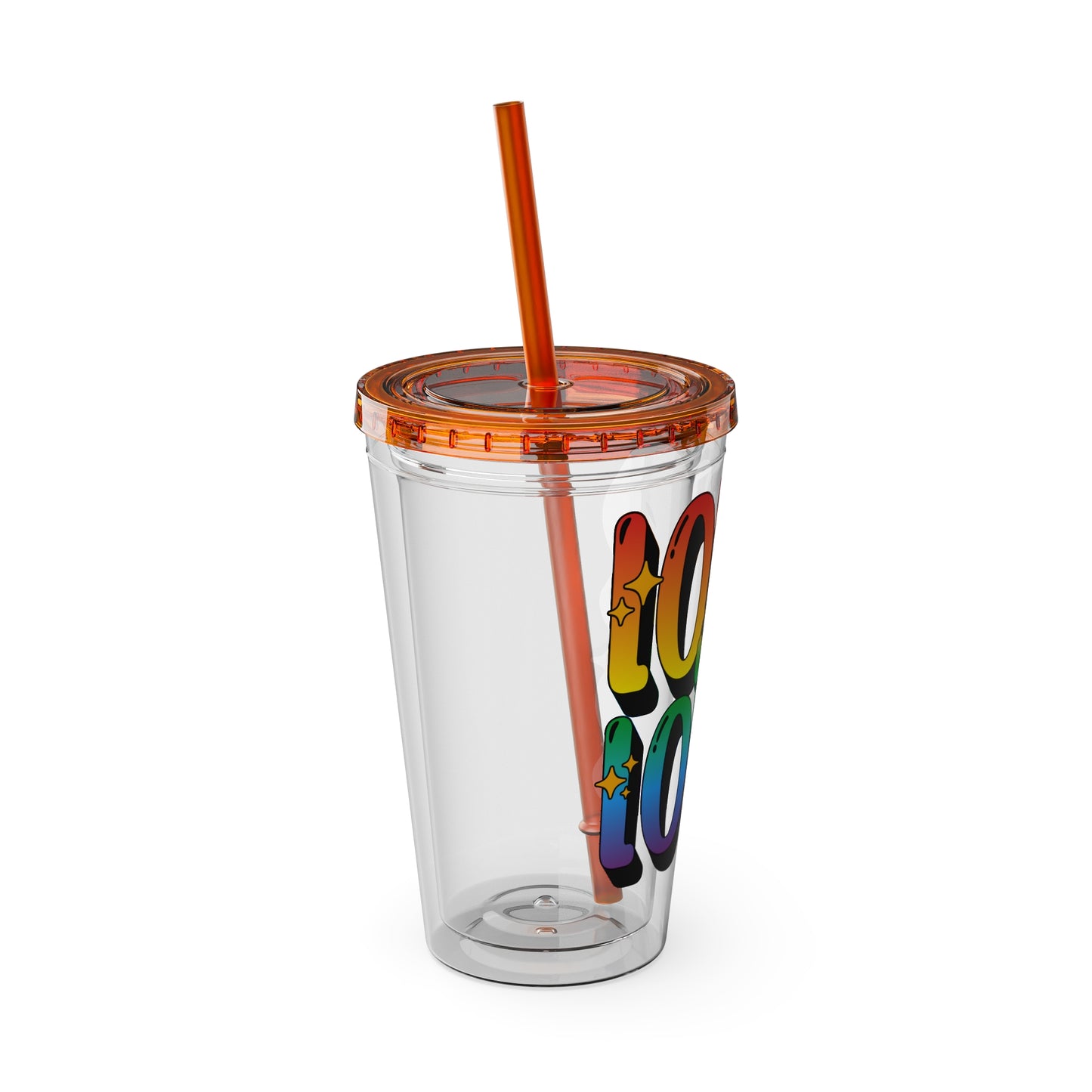 Love is Love Rainbow 16oz. Insulated Tumbler with Straw