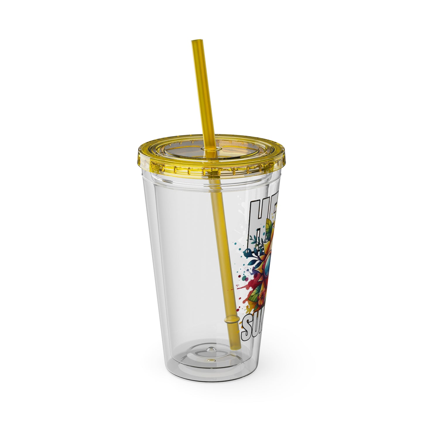 Hello Summer 16oz Insulated Tumbler with Straw