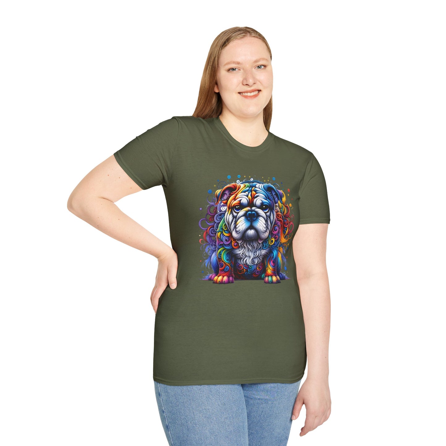 Colorful Bulldog Unisex Graphic Tee