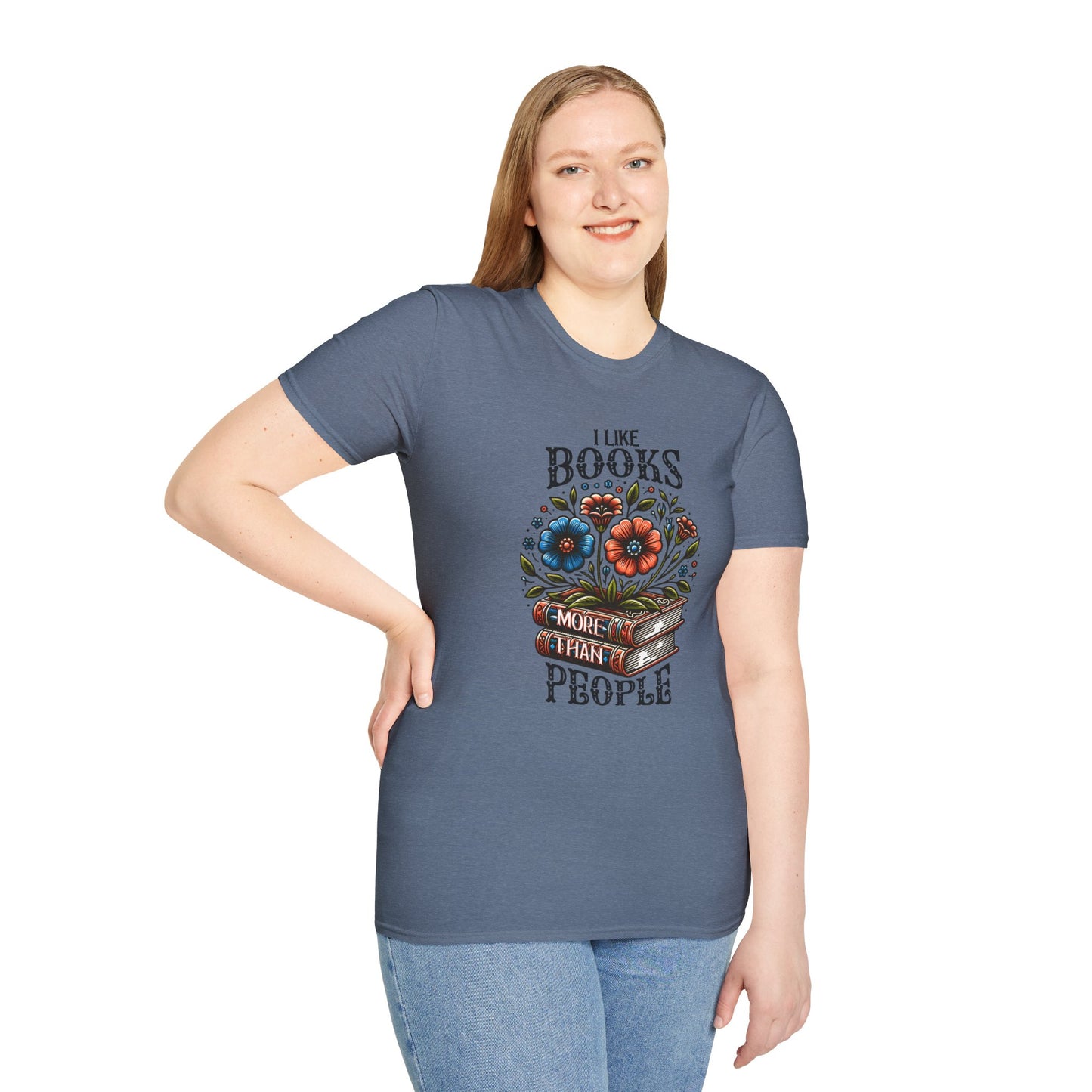 Books More Than People Unisex Graphic T-Shirt