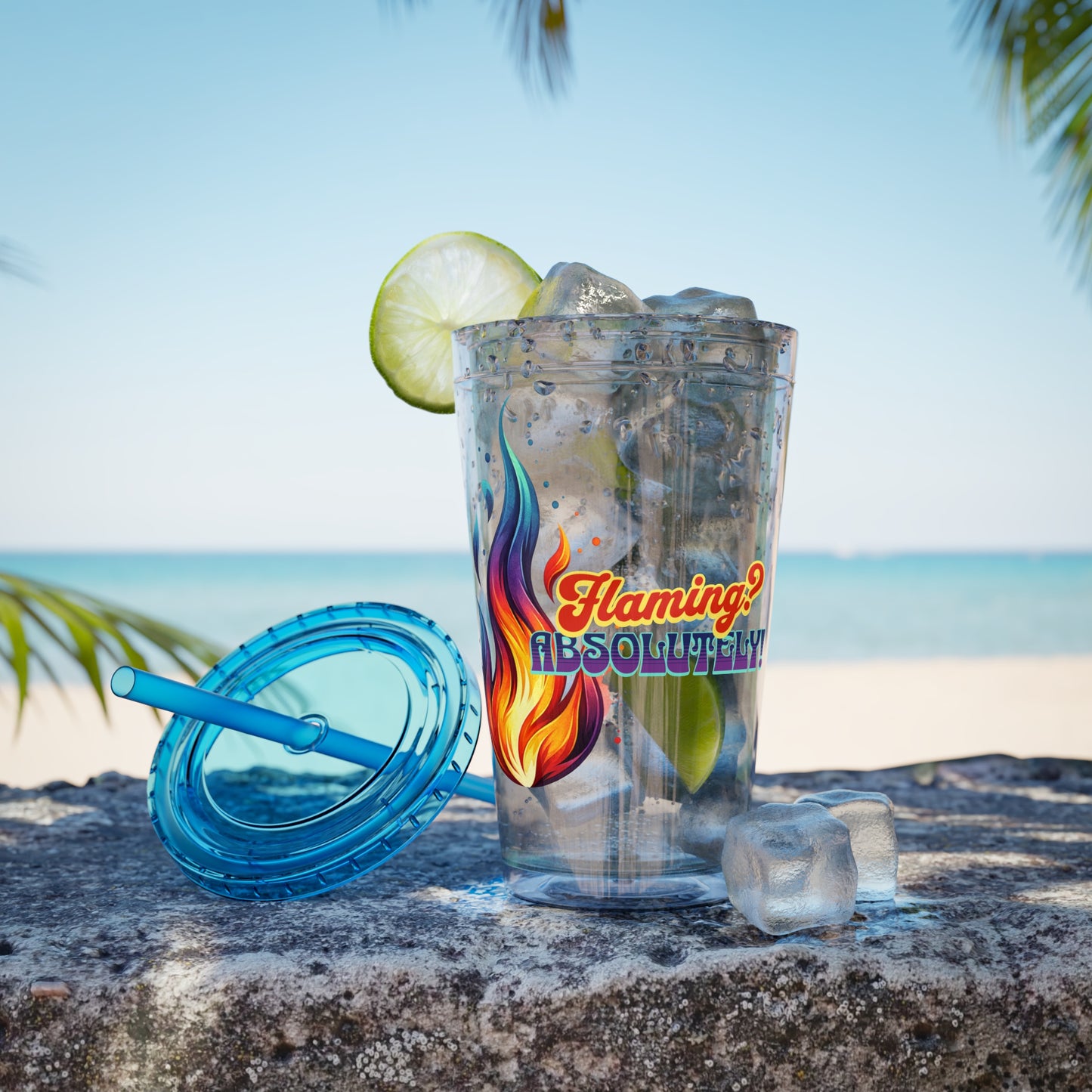 Flaming Pride 16oz Insulated Tumbler with Straw