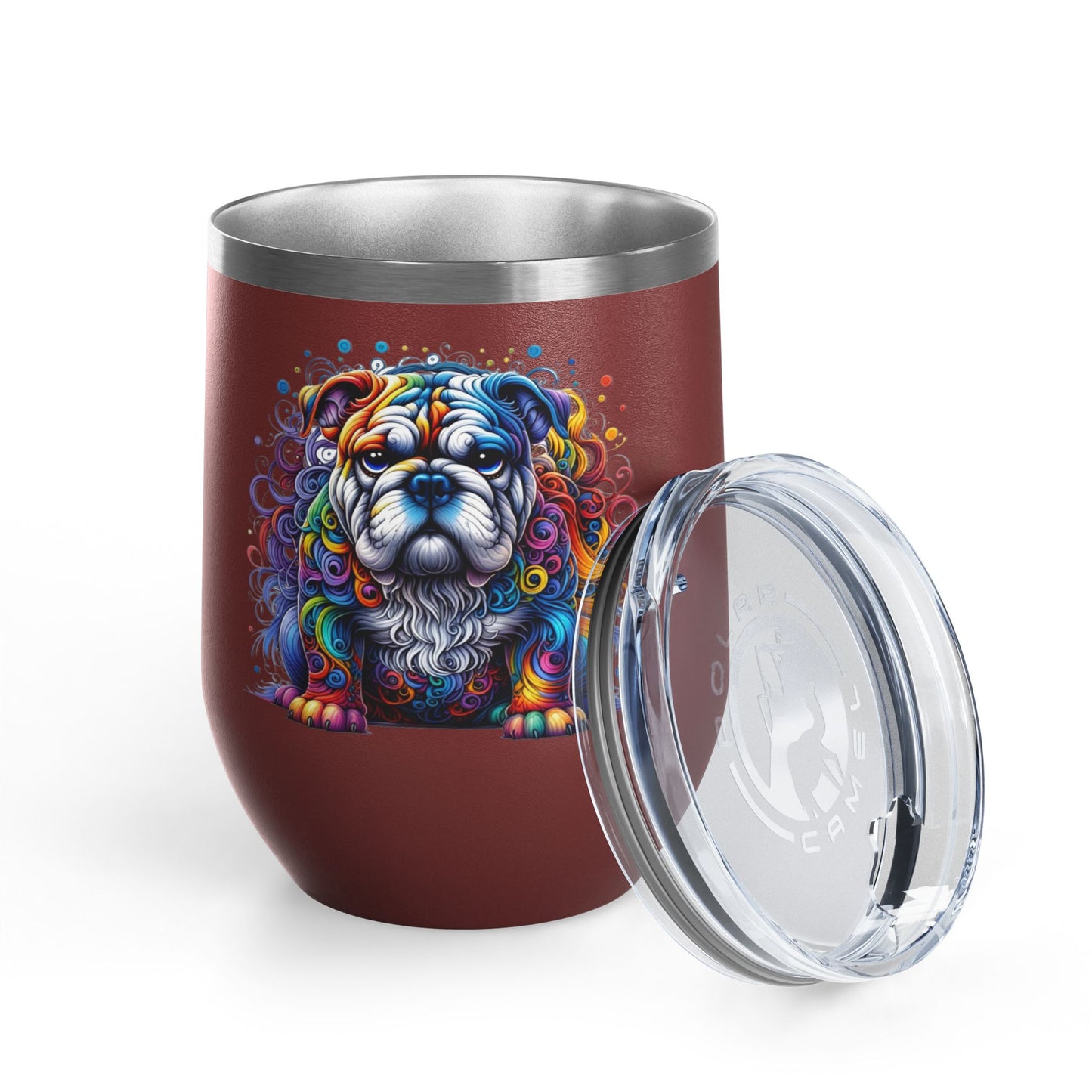 Colorful Bulldog 12oz. Insulated Wine Tumbler