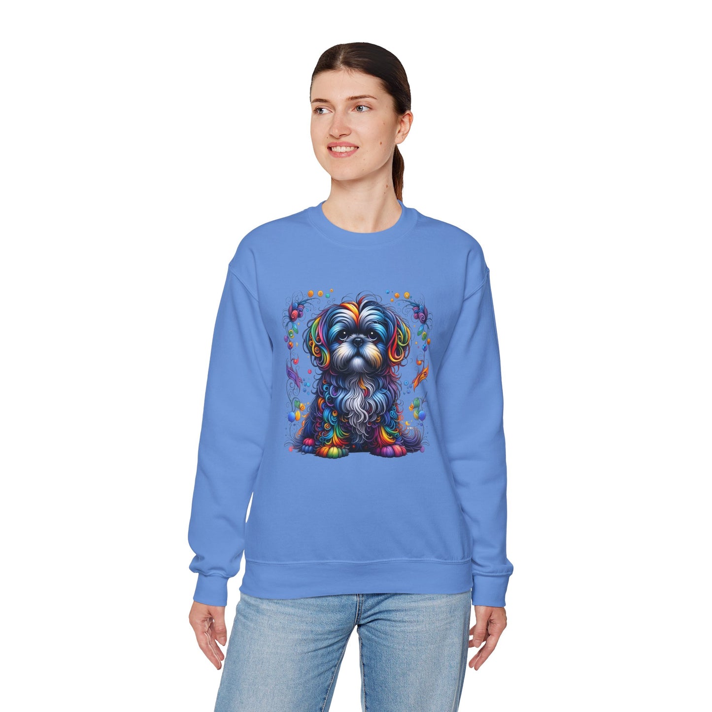 Colorful Shih Tzu Unisex Crewneck Sweatshirt