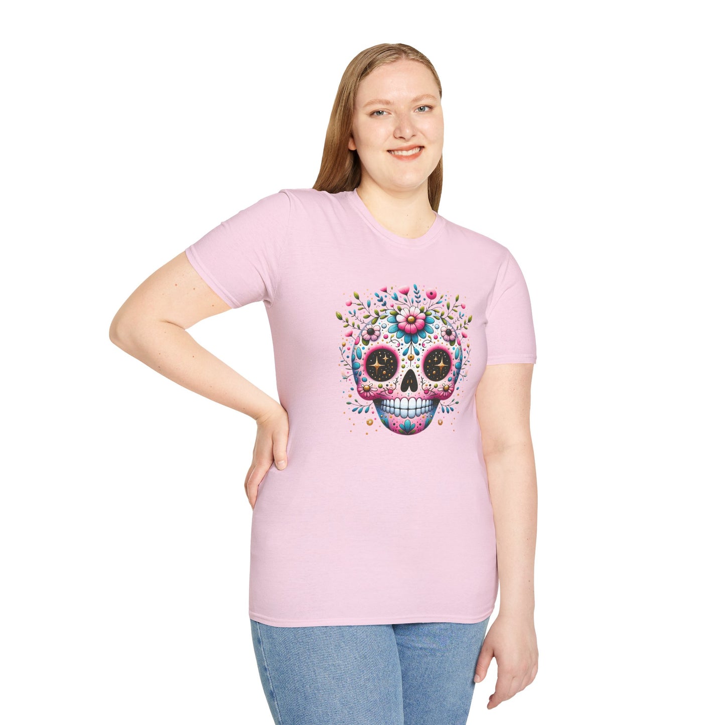Floral Sugar Skull Unisex Graphic T-Shirt