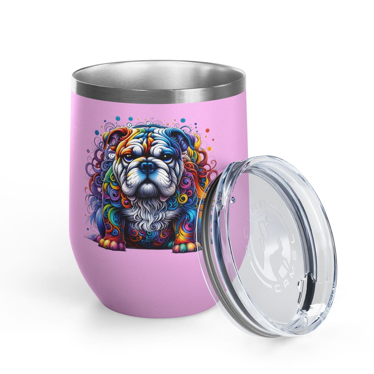Colorful Bulldog 12oz. Insulated Wine Tumbler