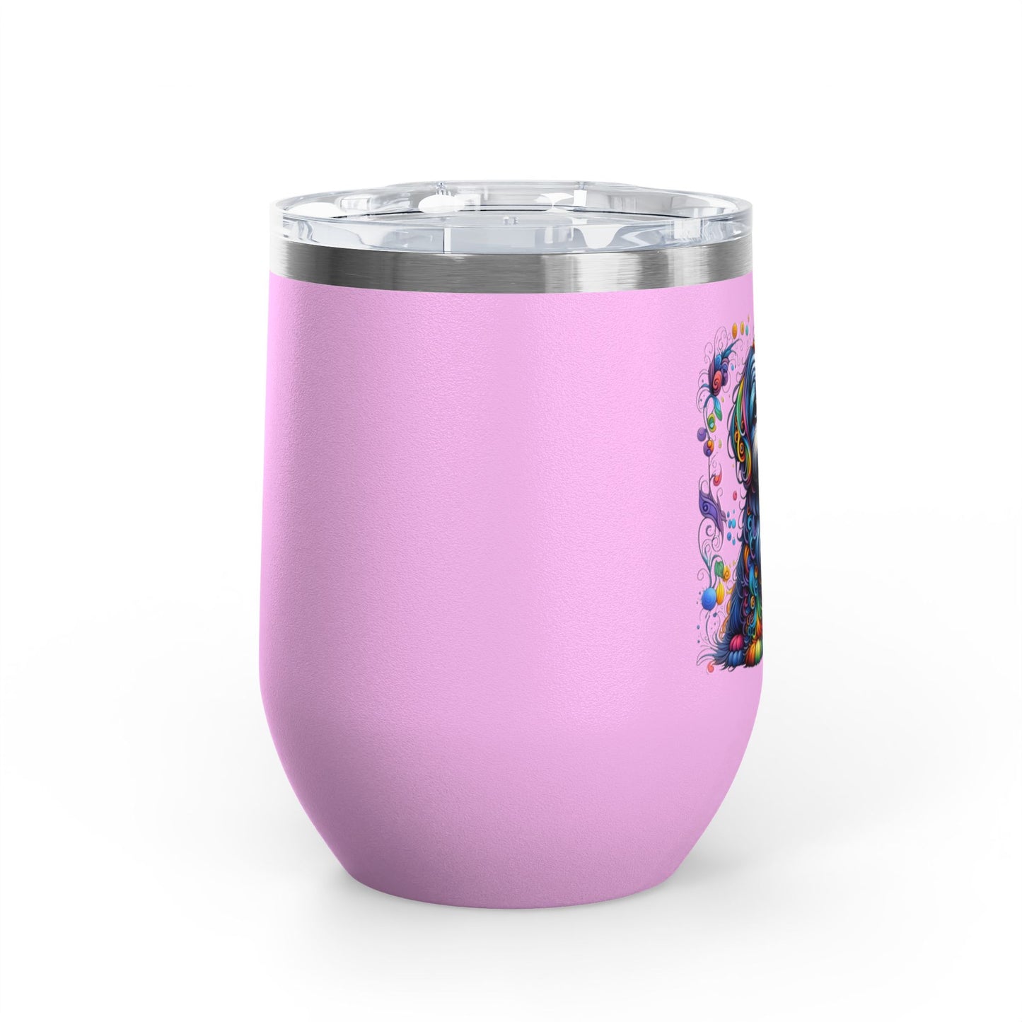 Colorful Shih Tzu 12oz Insulated Wine Tumbler