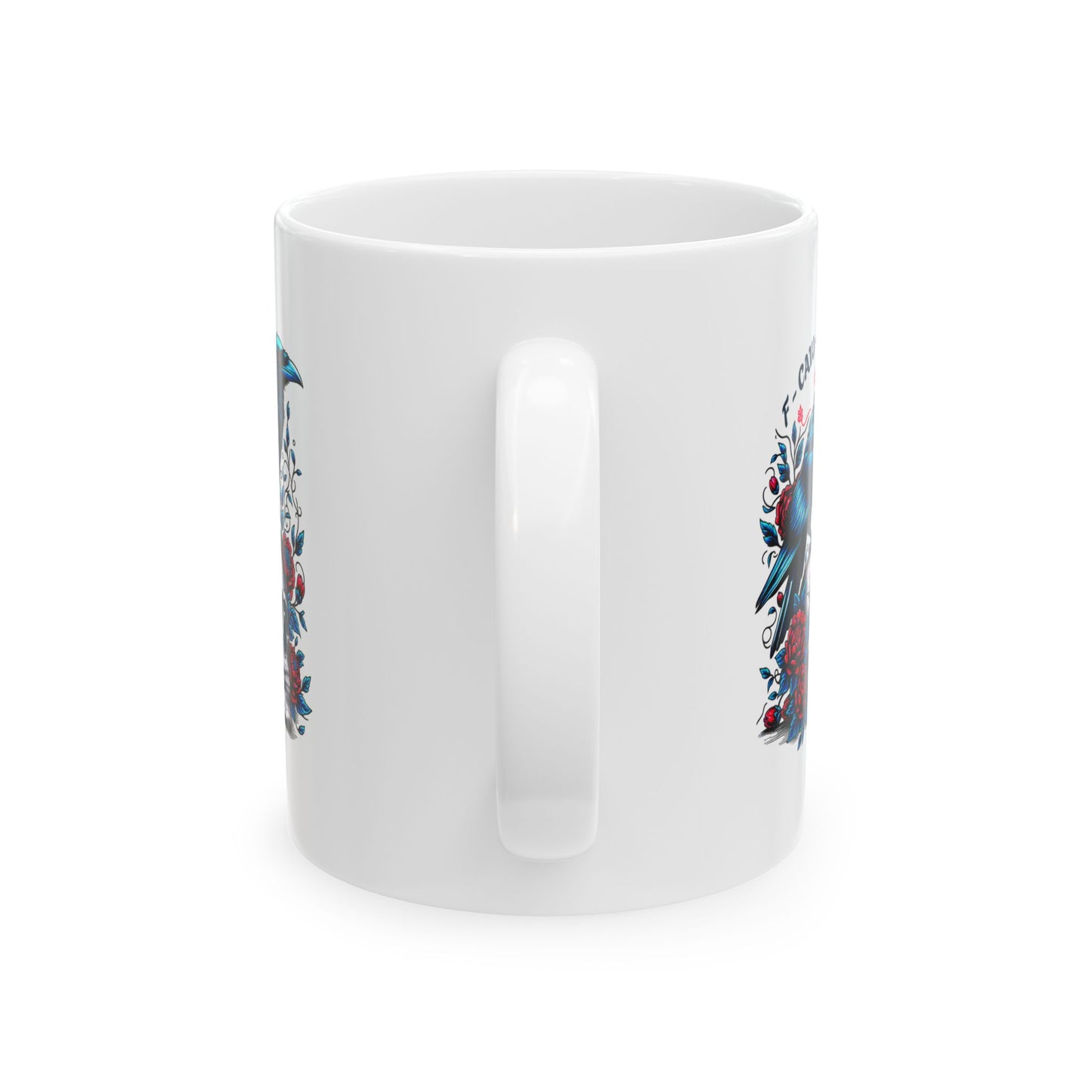 “Caw-Feine” Raven & Skull Ceramic Mug