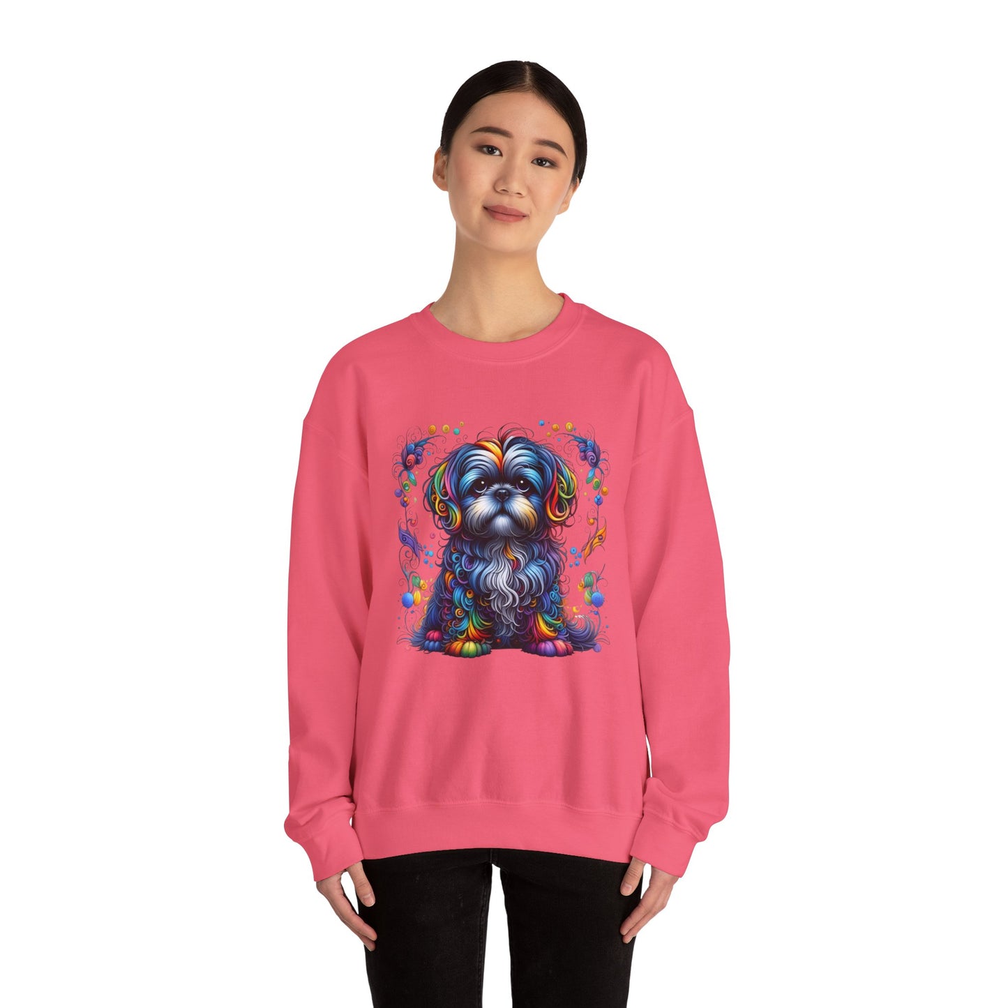 Colorful Shih Tzu Unisex Crewneck Sweatshirt