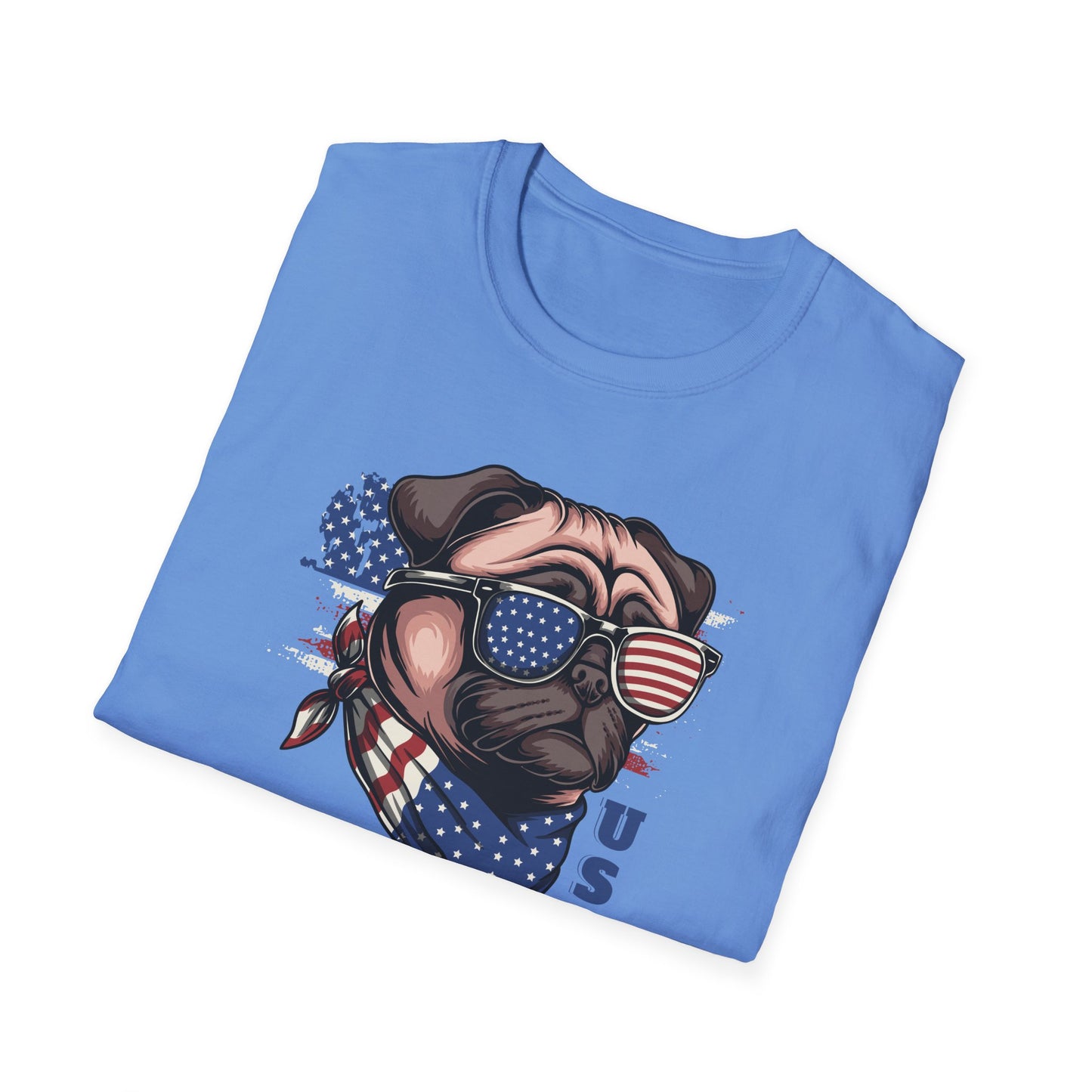 Patriotic Pug Dog USA Unisex Graphic T-Shirt