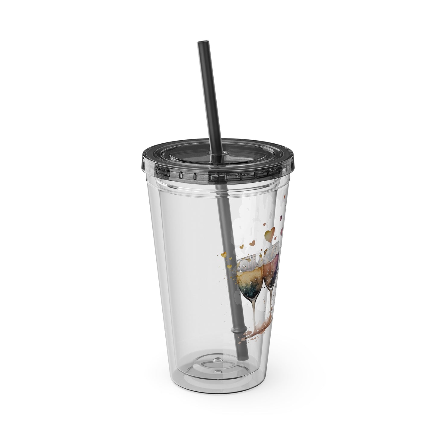 Save Water Drink Wine 16oz Insulated Tumbler with Straw