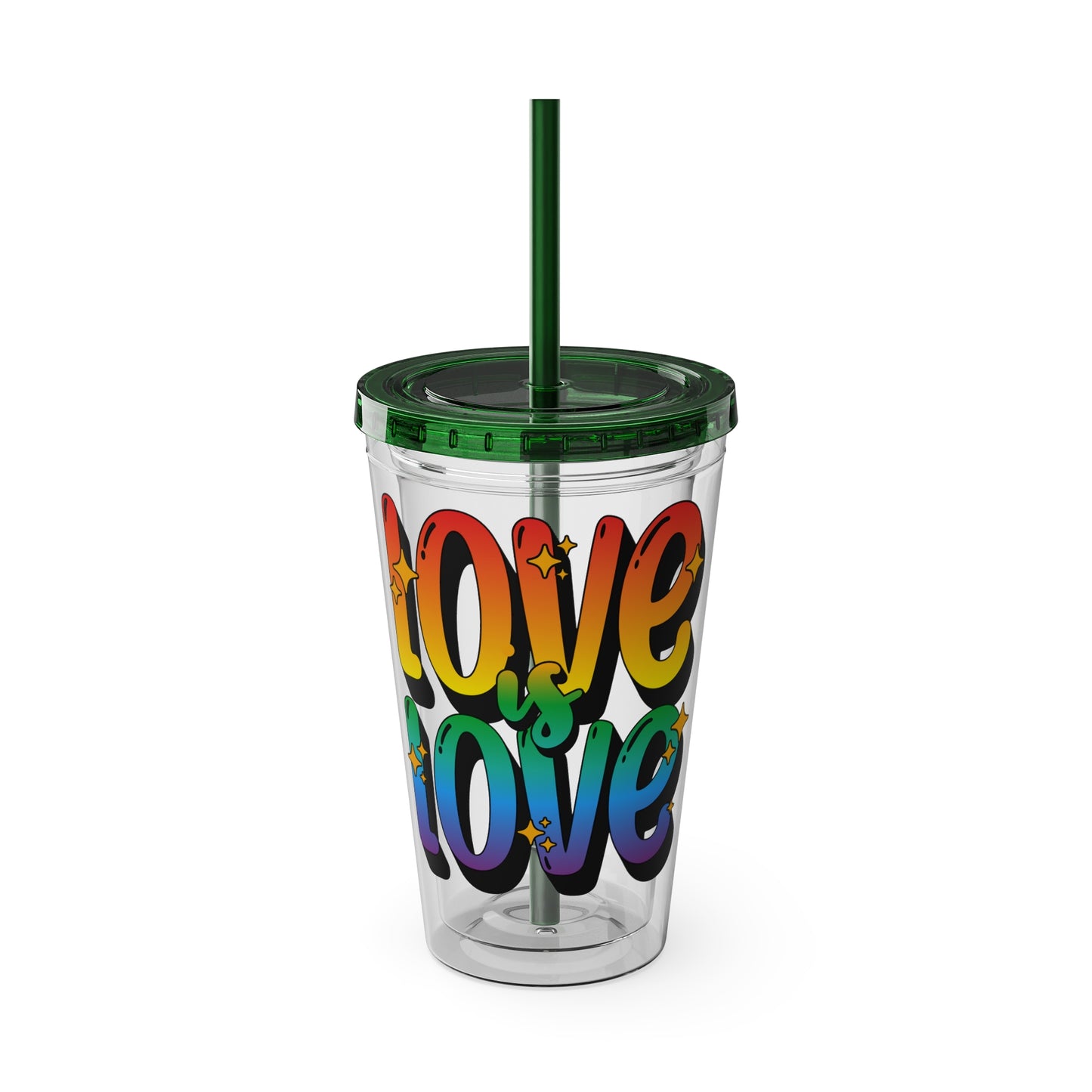 Love is Love Rainbow 16oz. Insulated Tumbler with Straw