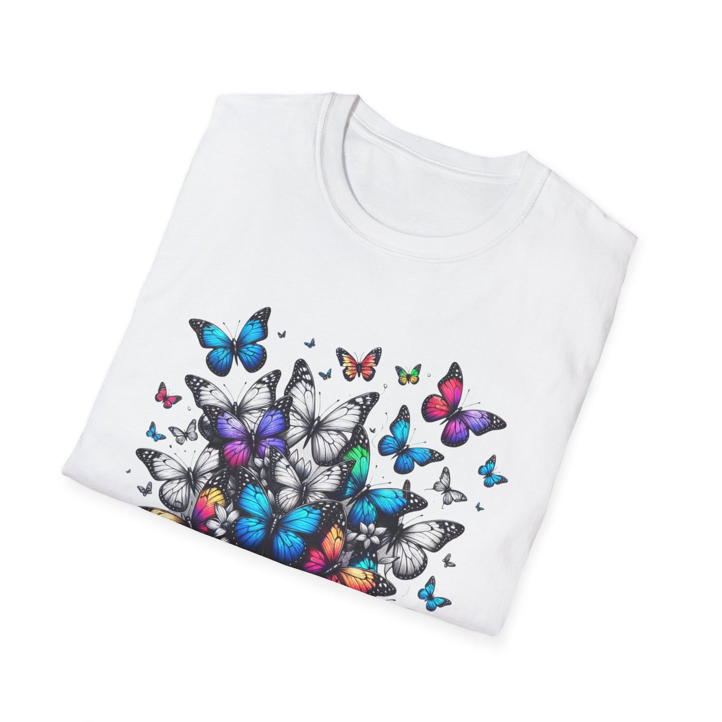 Colorful Butterfly Cluster Unisex Graphic T-Shirt