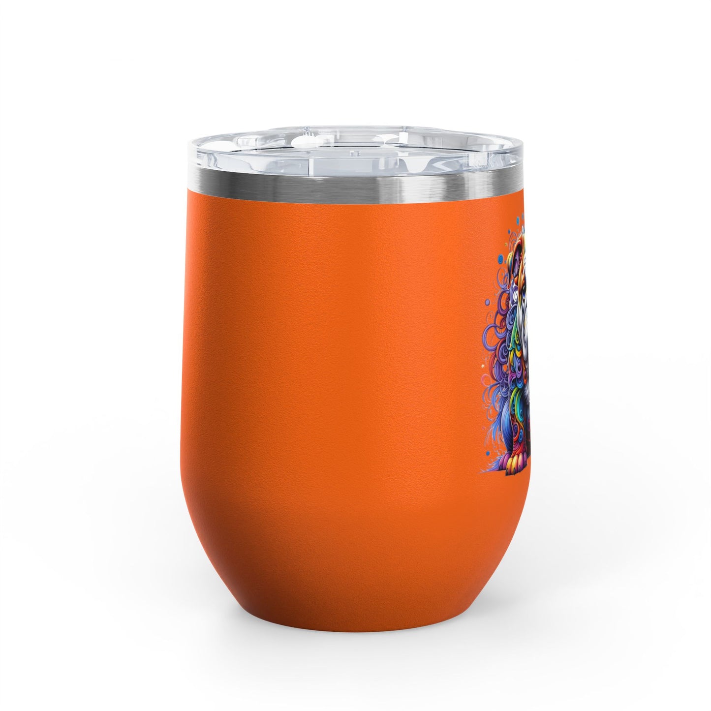 Colorful Bulldog 12oz. Insulated Wine Tumbler