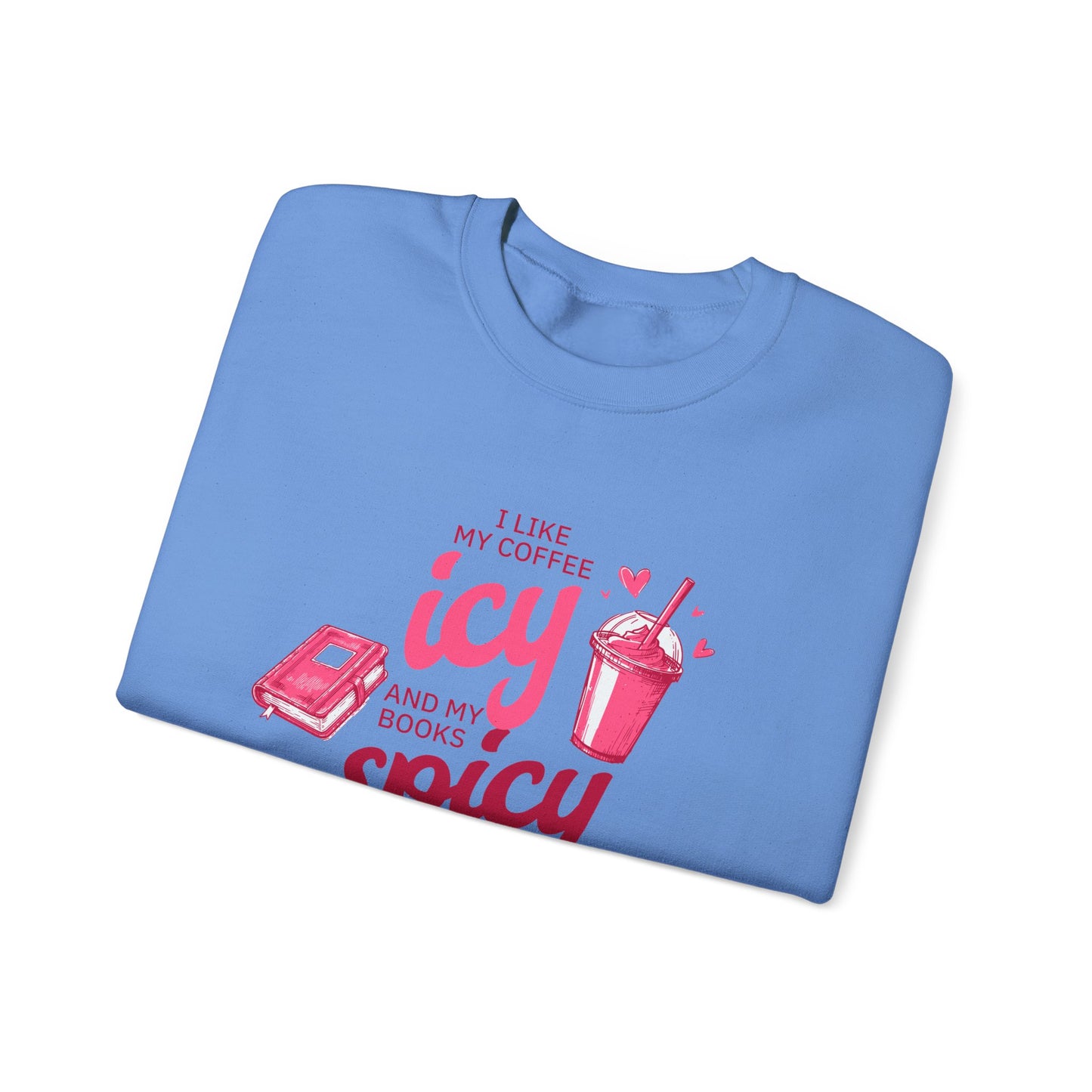 Icy Coffee Spicy Books Unisex Crewneck Sweatshirt