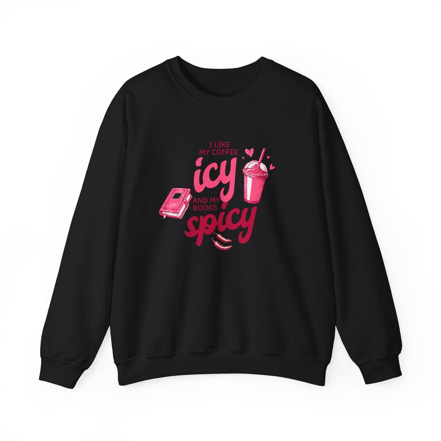 Icy Coffee Spicy Books Unisex Crewneck Sweatshirt