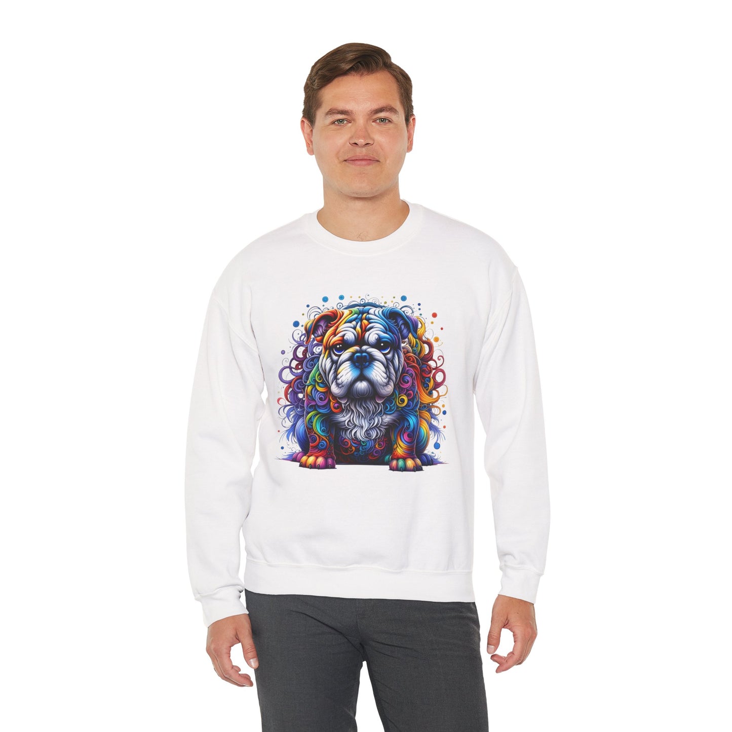 Colorful Bulldog Unisex Crewneck Sweatshirt
