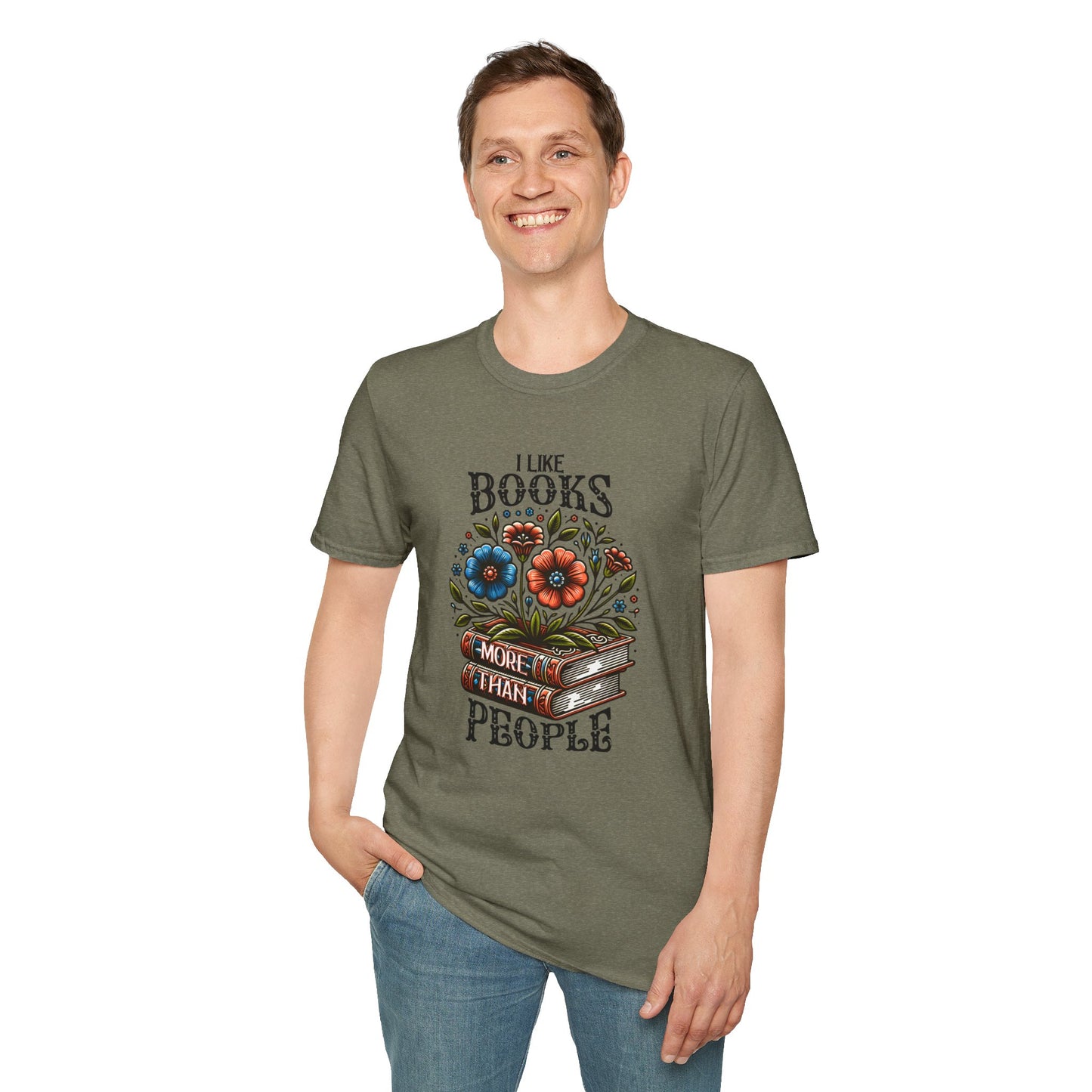 Books More Than People Unisex Graphic T-Shirt