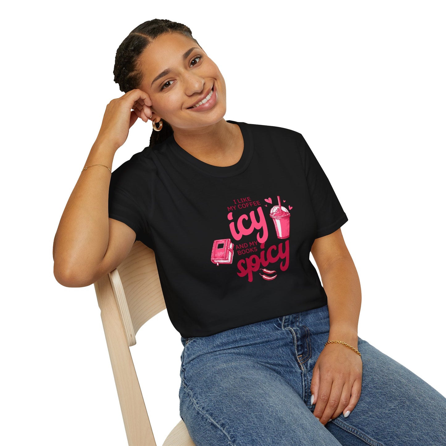 Icy Coffee & Spicy Book Lover Unisex T-Shirt
