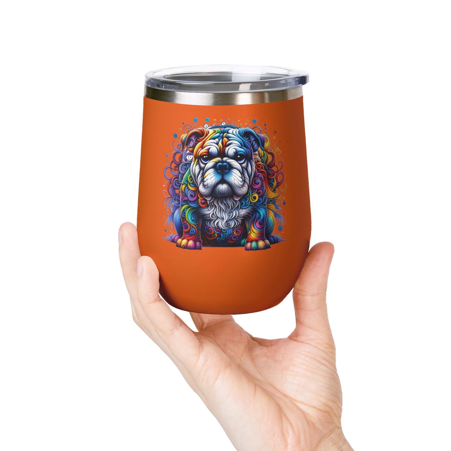 Colorful Bulldog 12oz. Insulated Wine Tumbler