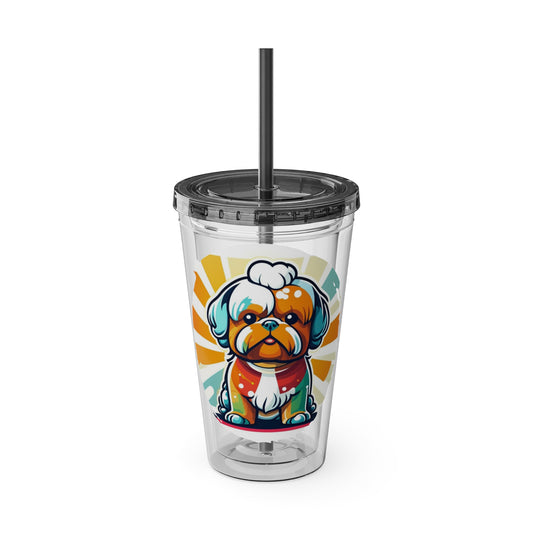 Shih Tzu 16oz. Insulated Tumbler with Straw