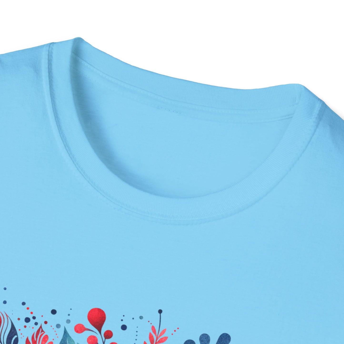 Red White & Bloom Floral Art Patriotic Unisex Graphic T-Shirt
