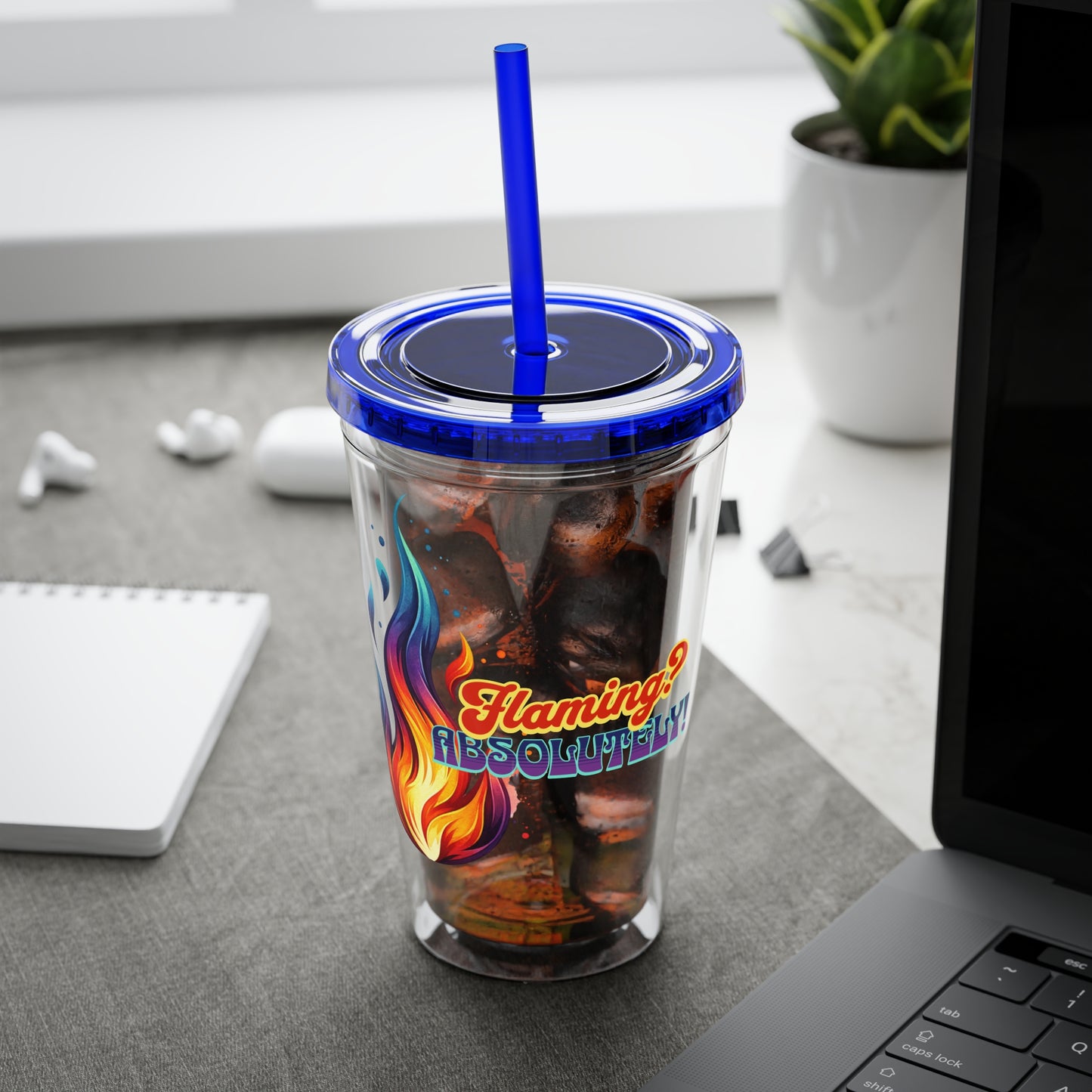 Flaming Pride 16oz Insulated Tumbler with Straw