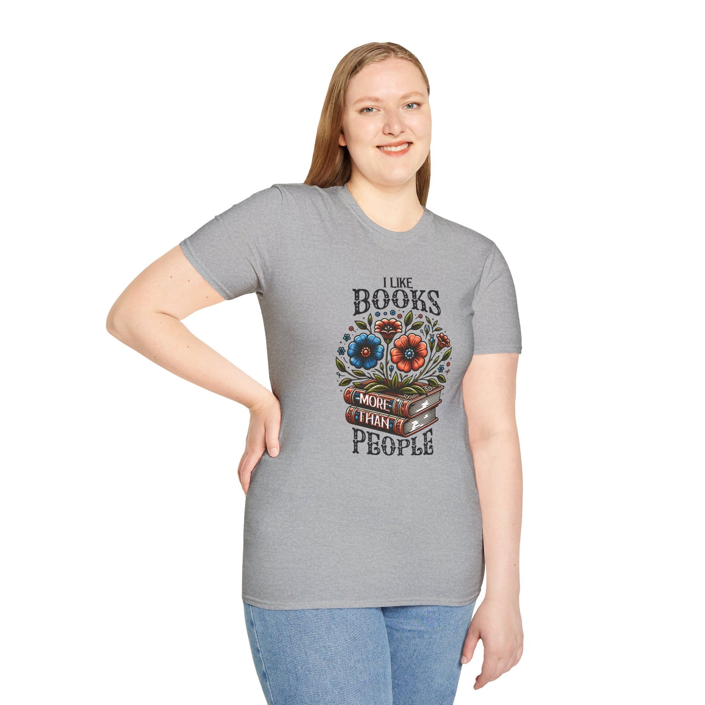 Books More Than People Unisex Graphic T-Shirt