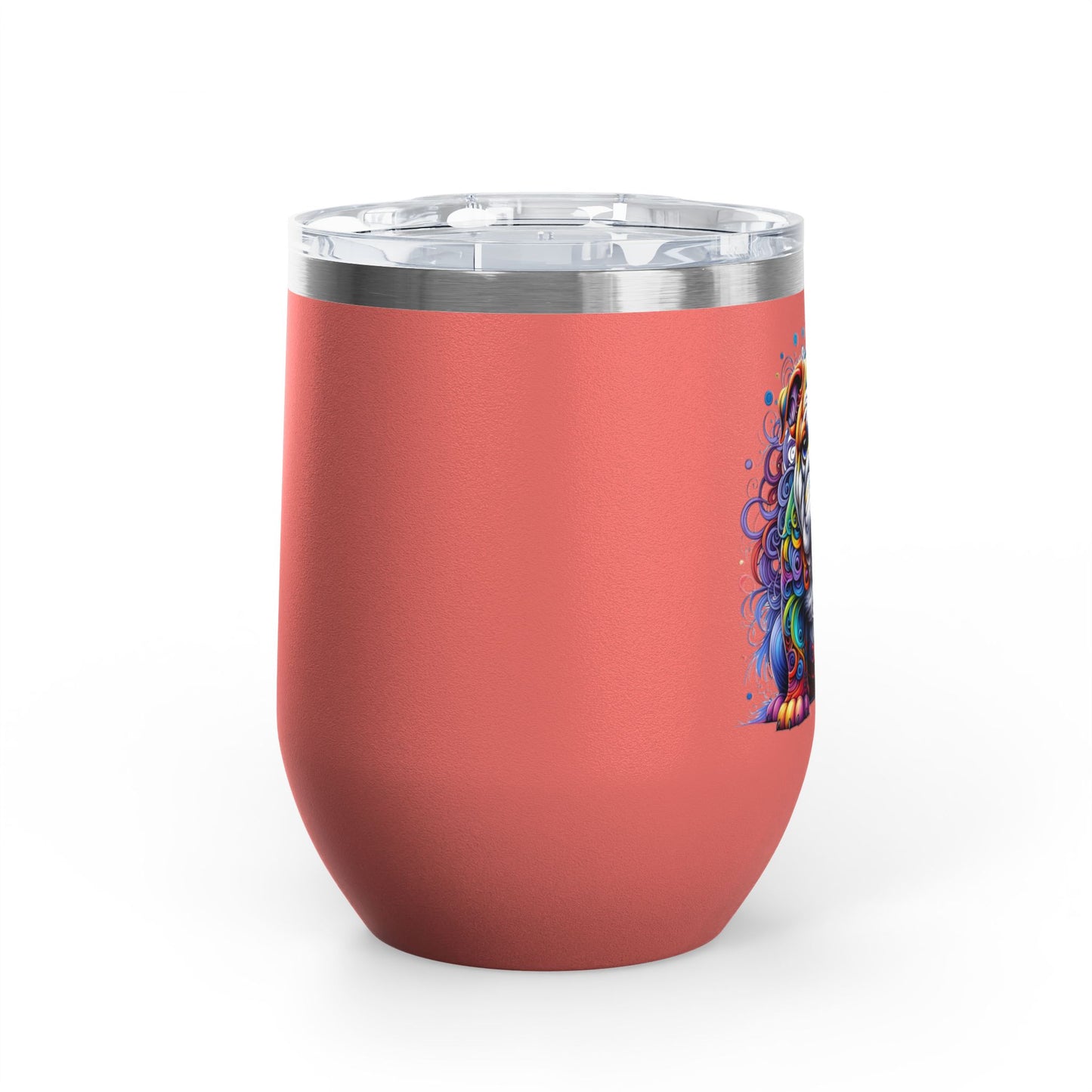 Colorful Bulldog 12oz. Insulated Wine Tumbler