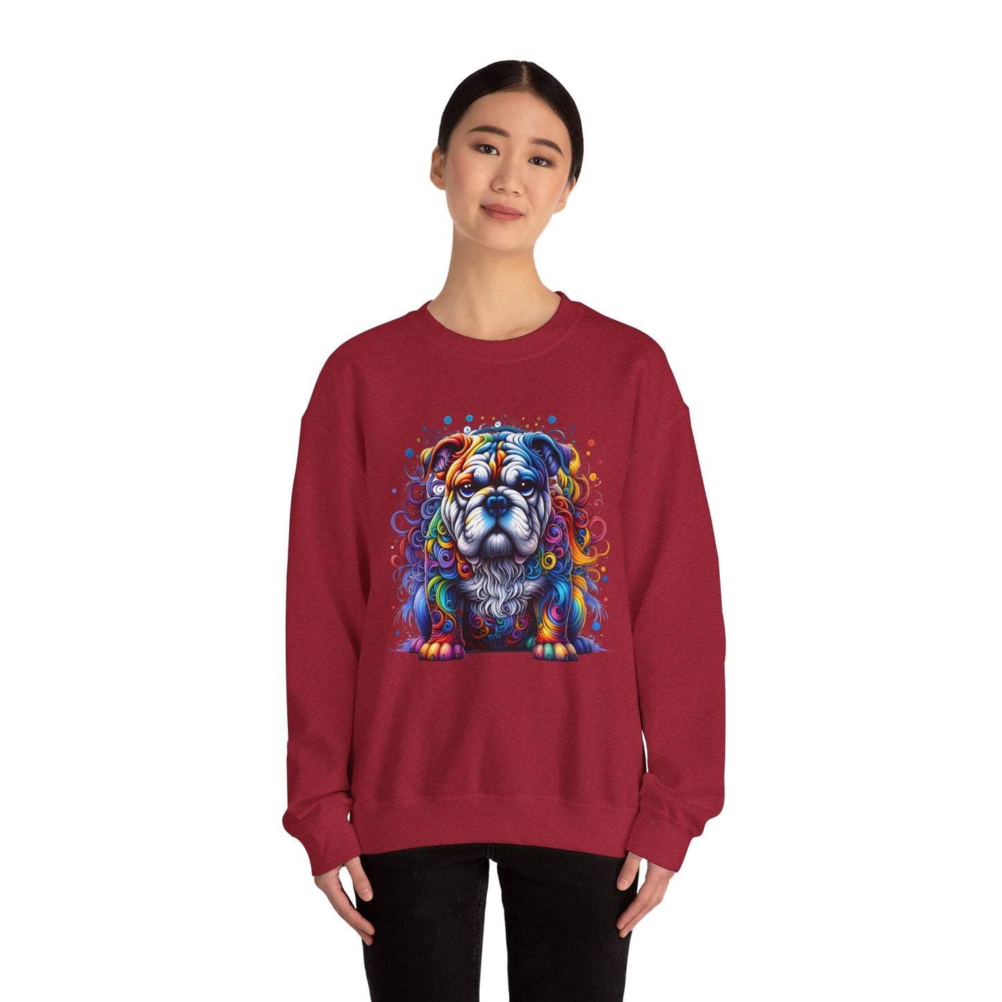 Colorful Bulldog Unisex Crewneck Sweatshirt