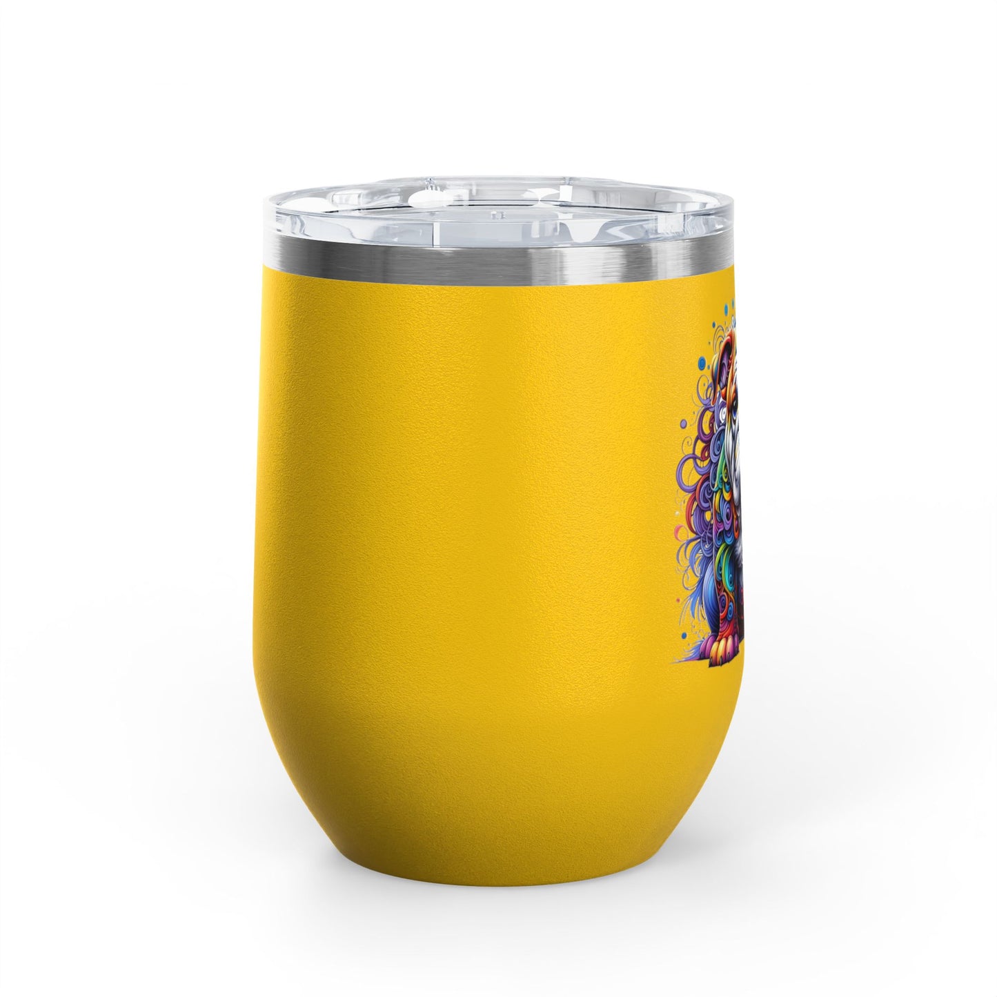 Colorful Bulldog 12oz. Insulated Wine Tumbler
