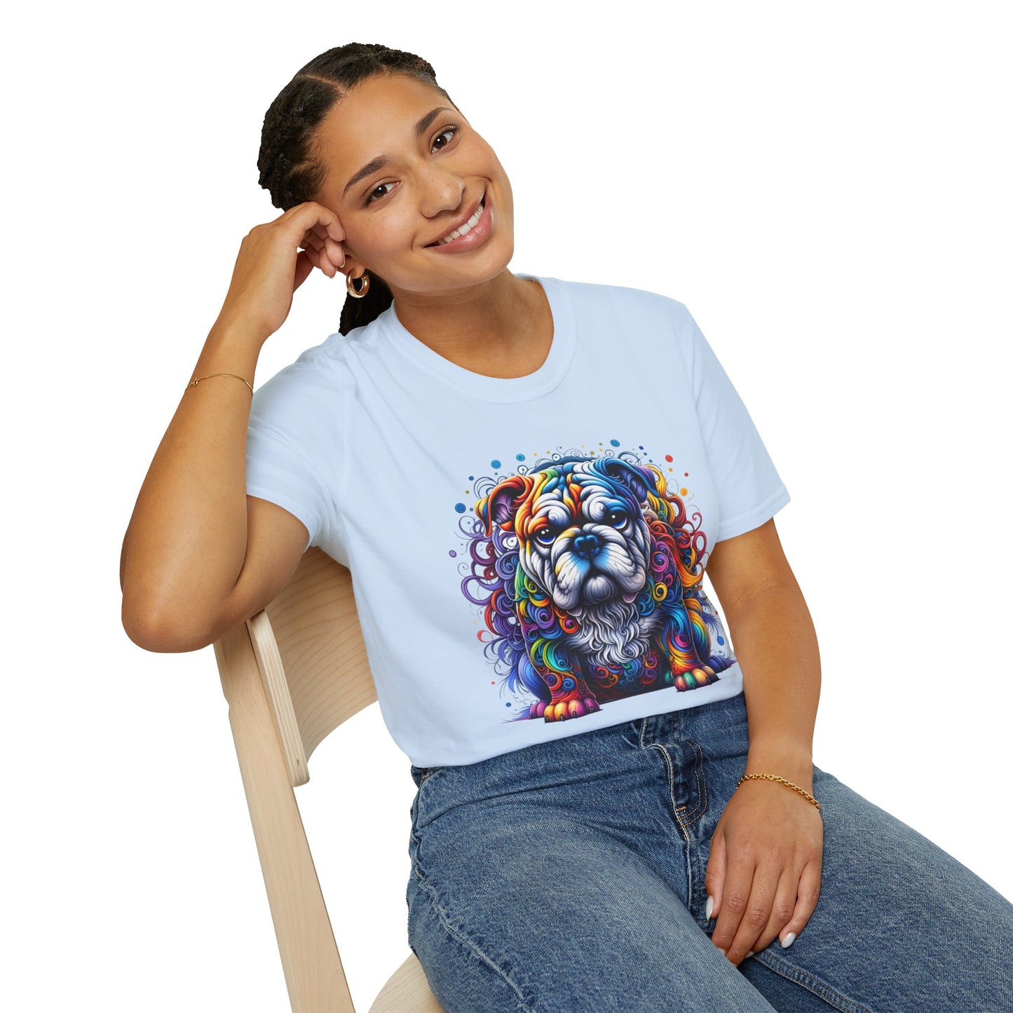 Colorful Bulldog Unisex Graphic Tee
