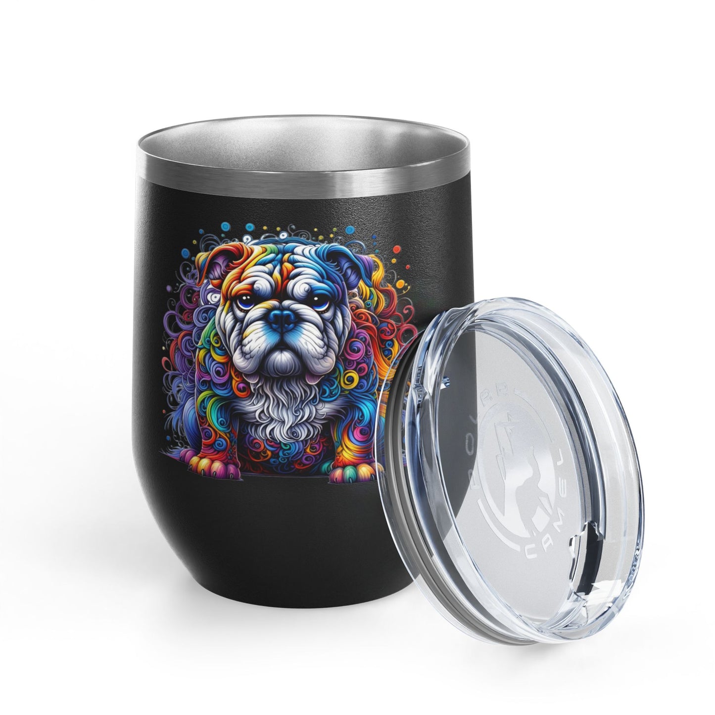 Colorful Bulldog 12oz. Insulated Wine Tumbler
