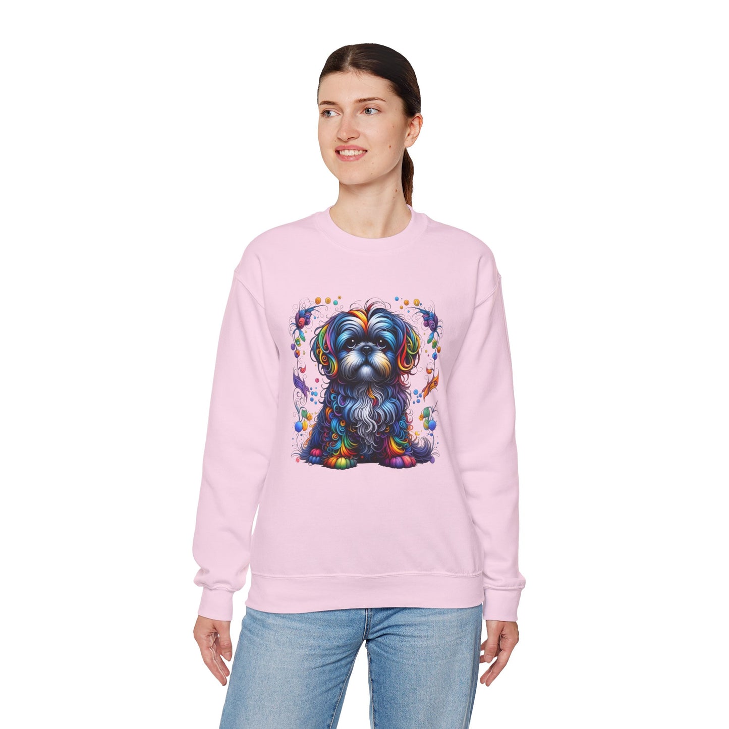 Colorful Shih Tzu Unisex Crewneck Sweatshirt