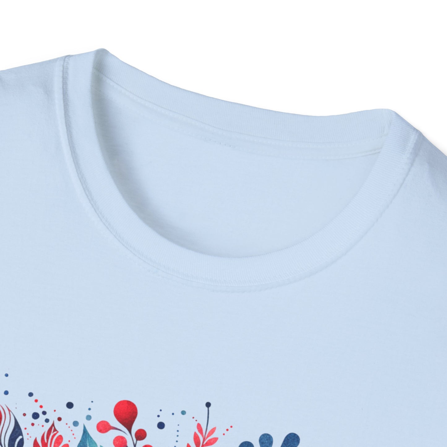 Red White & Bloom Floral Art Patriotic Unisex Graphic T-Shirt
