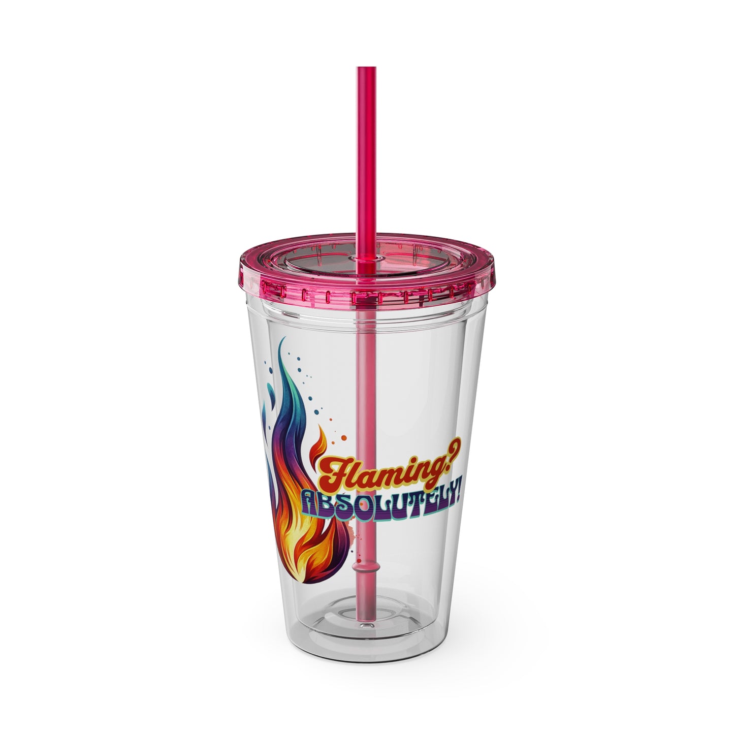 Flaming Pride 16oz Insulated Tumbler with Straw